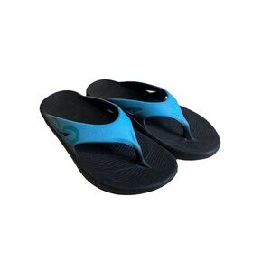 Oofos Original Sky Blue Ombré Thong Comfort Sandals Womens 8 Summer Spring